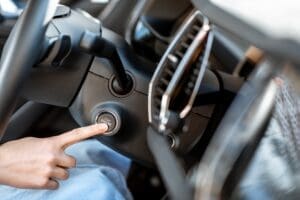 Starting car engine with button