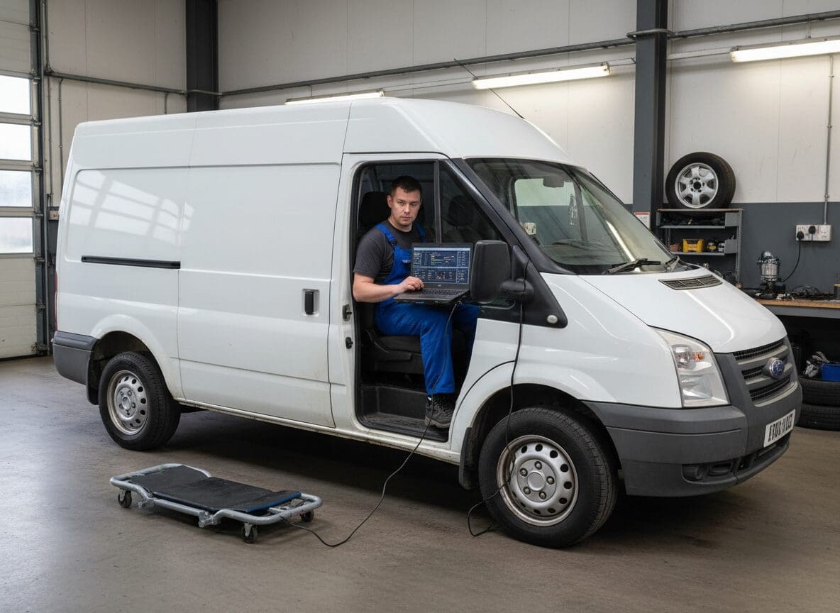 Diesel van undergoing ECU remapping at Pro Remapping Stoke-on-Trent