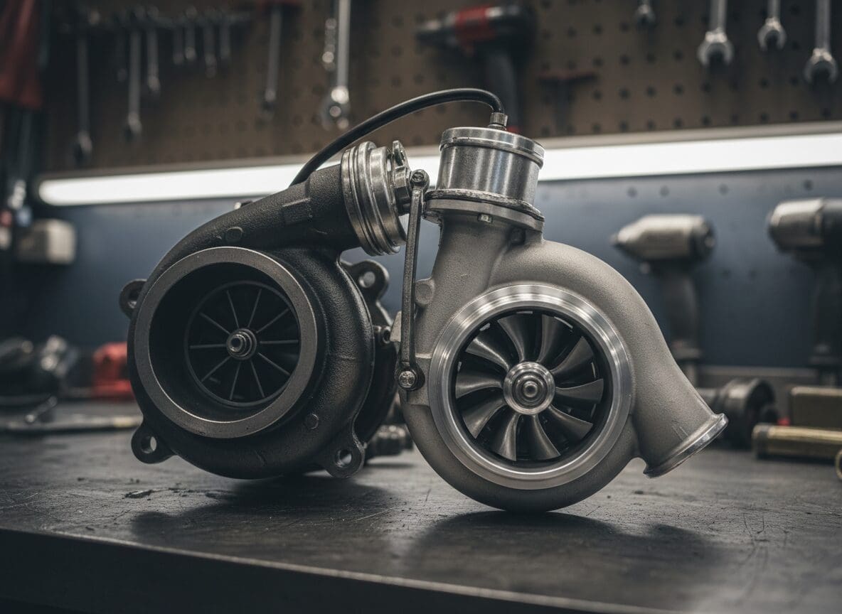 Turbocharged engine components showing the performance hardware that remapping optimises