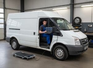 Diesel van undergoing ECU remapping at Pro Remapping Stoke-on-Trent